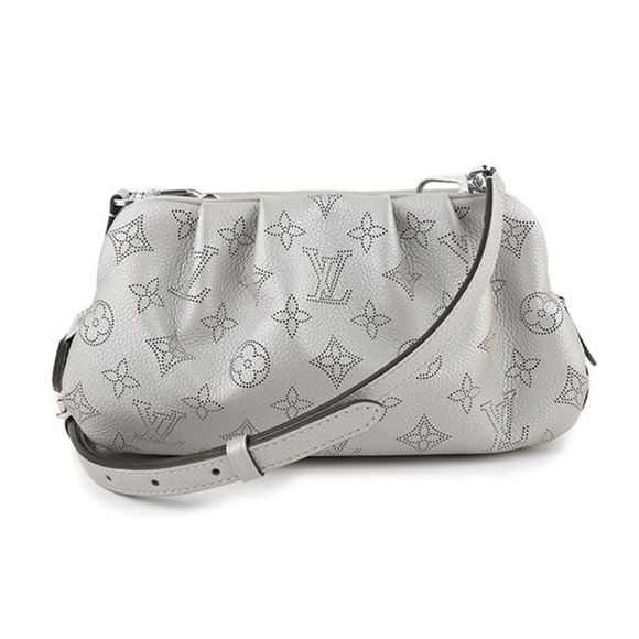 Louis Vuitton Shoulder Bag Gray Perforation Mahina Leather Trimming - Picture 2 of 9